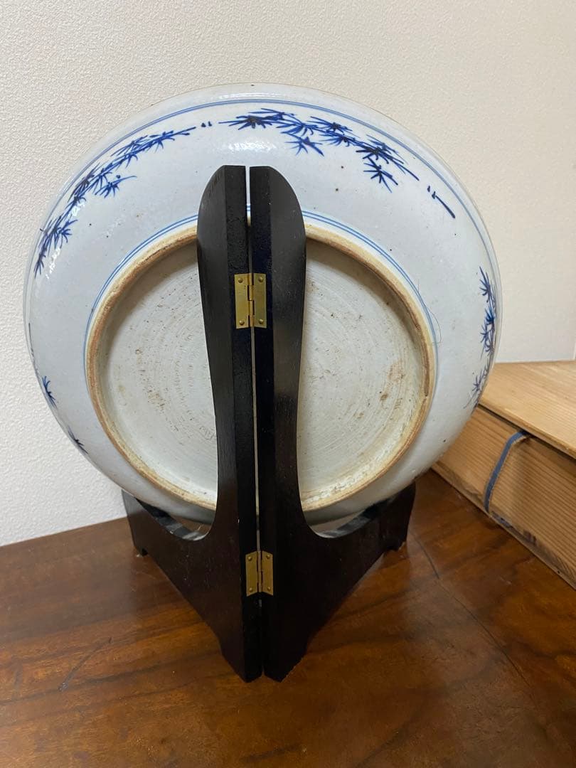 明末清初 大皿 唐物 花鳥 珍品 順治年製