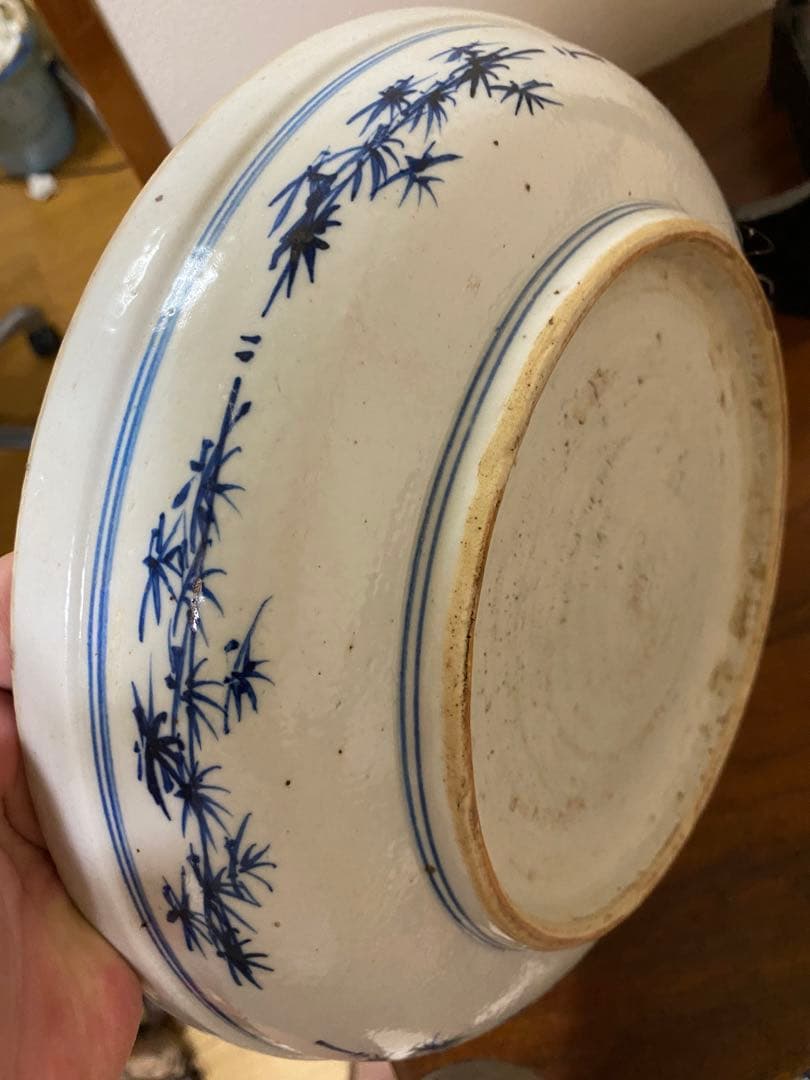 明末清初 大皿 唐物 花鳥 珍品 順治年製