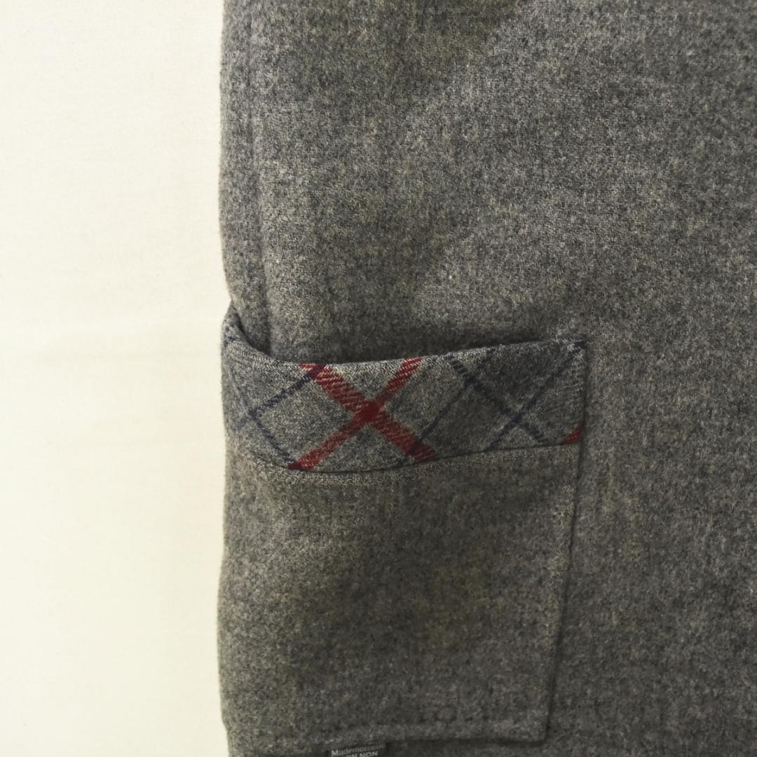 【上質】 日本製 マドモアゼルノンノン ウール フード ダッフルコート グレー♪