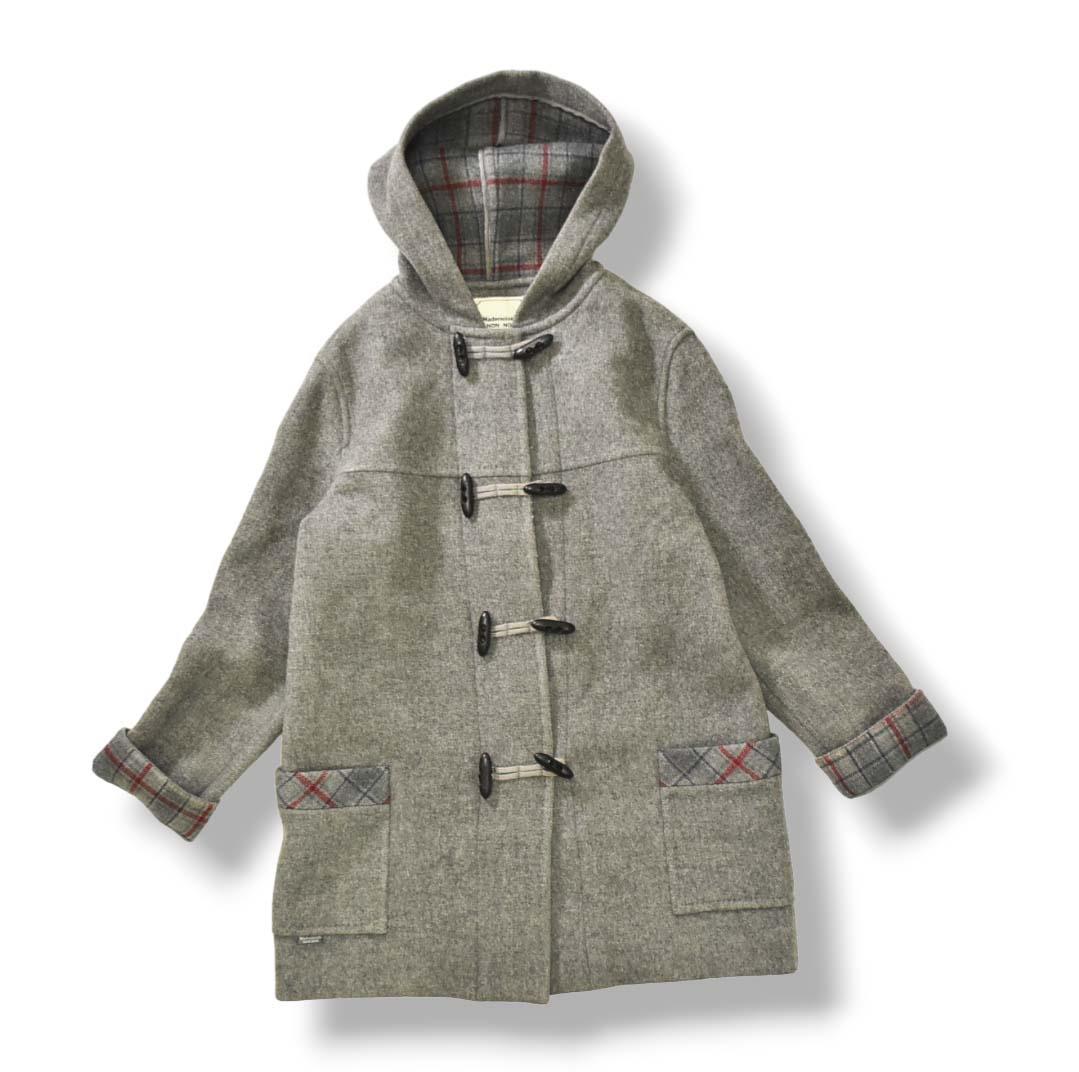 【上質】 日本製 マドモアゼルノンノン ウール フード ダッフルコート グレー♪