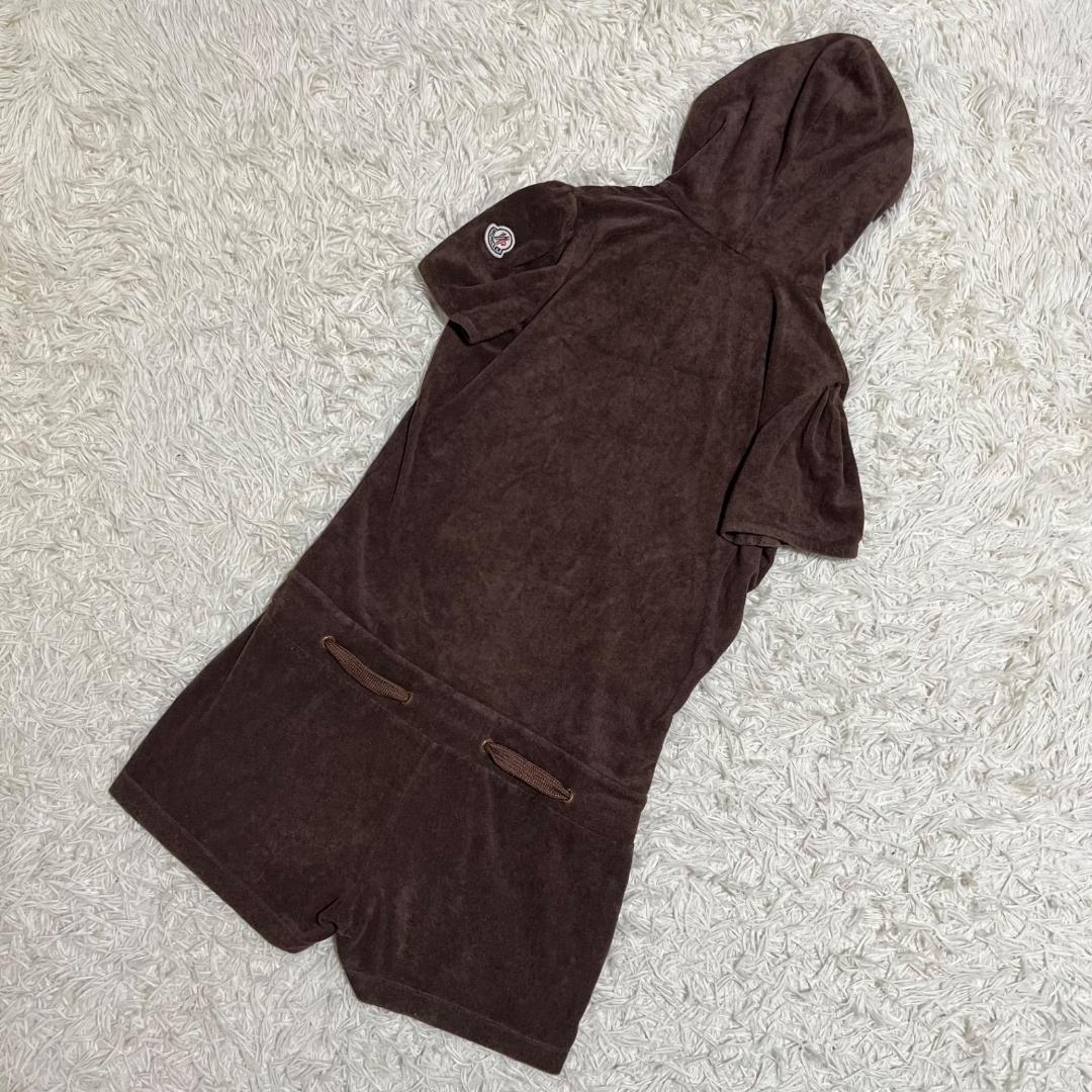良品✨モンクレール 半袖オールインワン パイル地 パーカー ブラウン