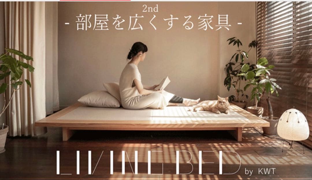【美品】建築家二人暮らし　『LIVING BED』2nd/セミダブル