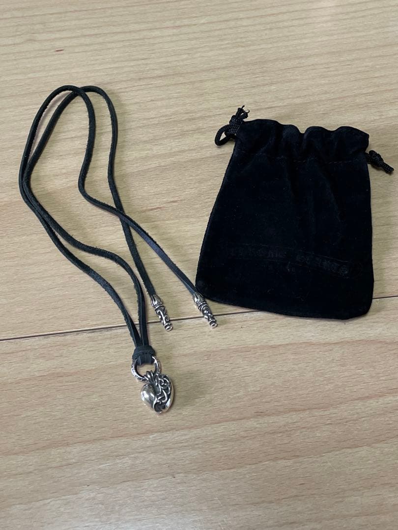 ハート チャーム レザーブレイド ネックレス シルバー ペンダント 925