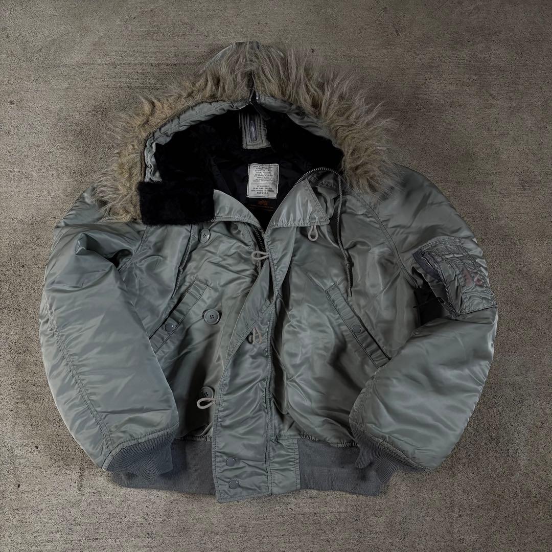 希少色　90s ALPHA N-2B アメリカ製　シルバー　アルファ　黒タグ