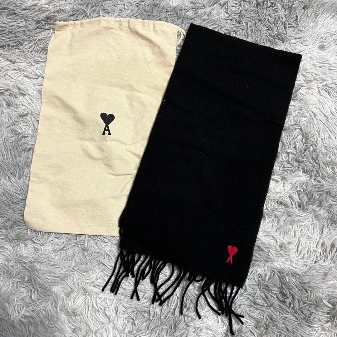 AMI DE COEUR ウールフリンジスカーフ ブラック　27500円　完売