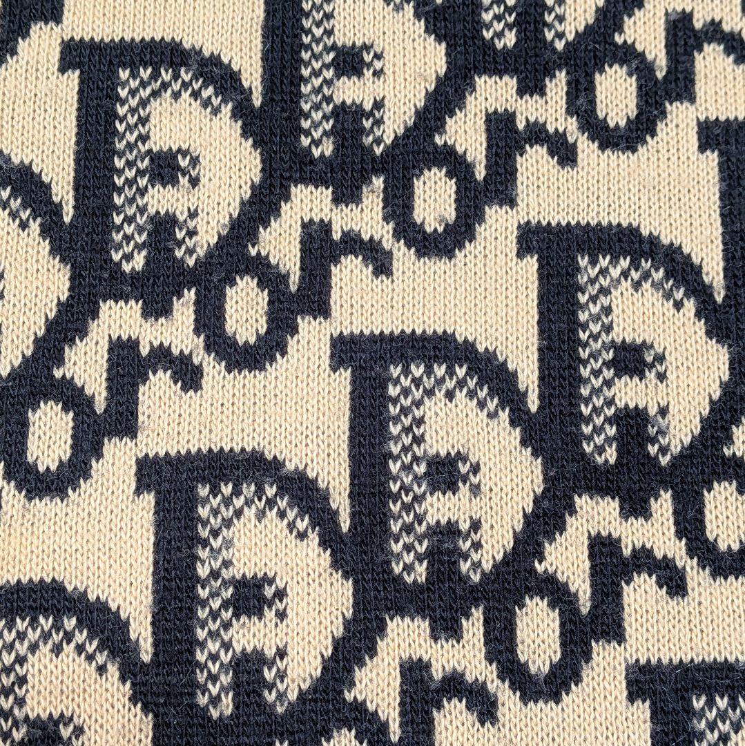 美品✨️クリスチャンディオールトロッター柄 マフラー ベージュ × ブラック