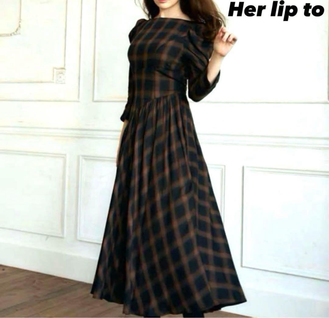 ワンピース Her lip to Roanne Over Check Dress