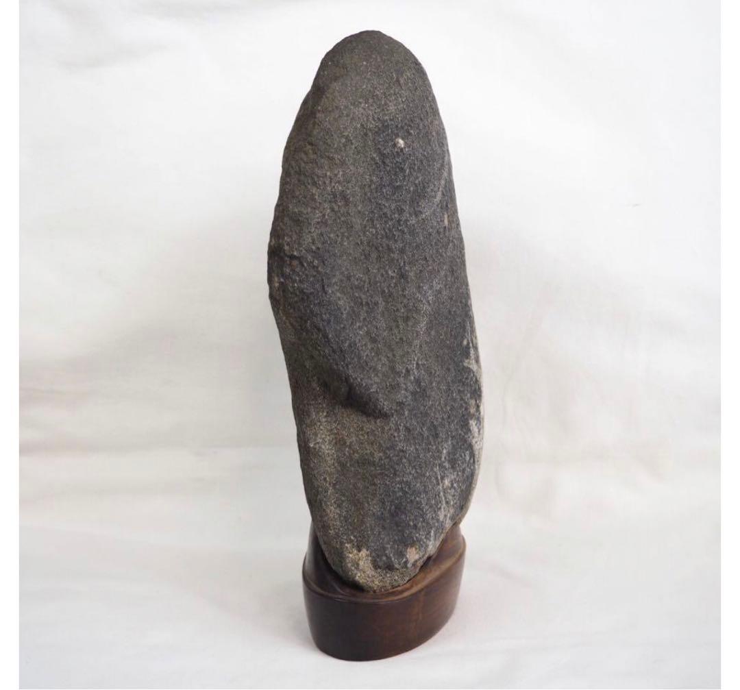 送料無料 水石愛好家蔵品放出 ★大珍品★古梅のある石　天然石・名石　唐木台座