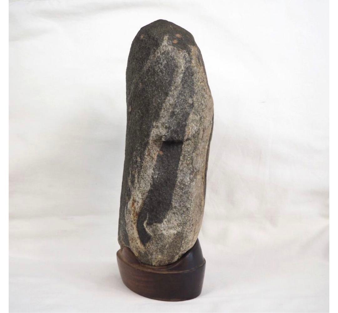 送料無料 水石愛好家蔵品放出 ★大珍品★古梅のある石　天然石・名石　唐木台座