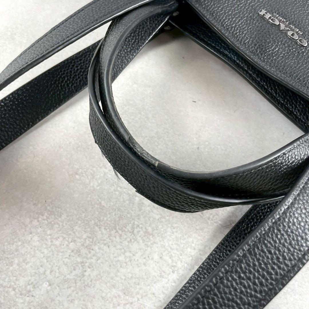 COACH コーチ　トートバッグ　ダブルハンドル　ハドソン　ブラック　レザー