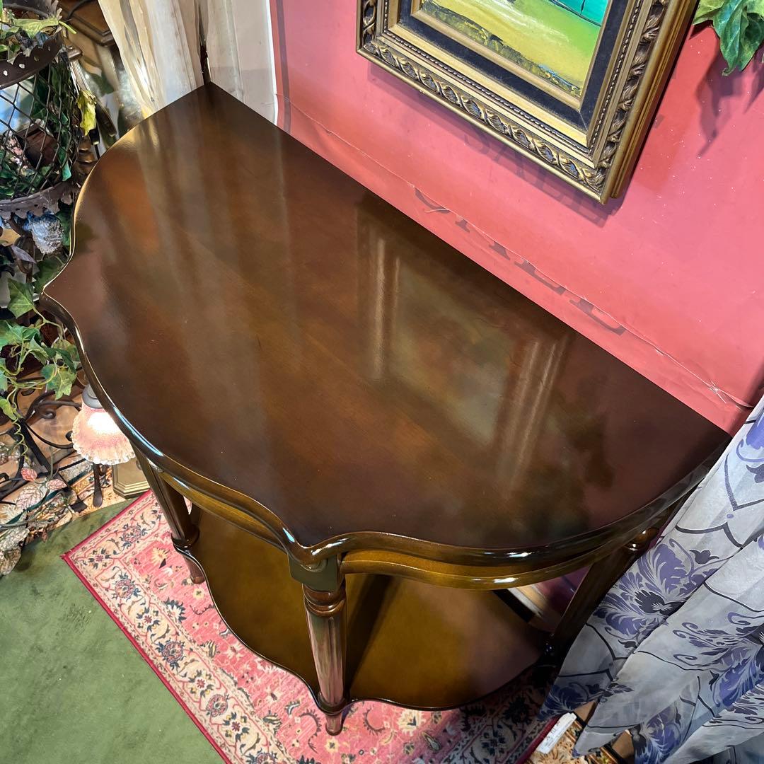 アンティークPT ハーフラウンドアクセントコンソールキャビネット