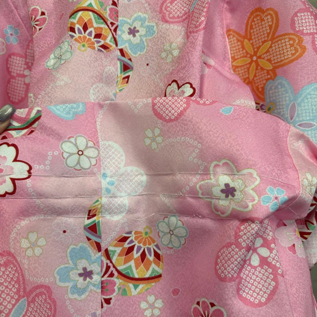 七五三　３歳　着物　着物フルセット　ピンク　美品　三歳