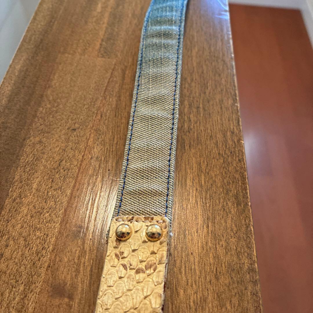 D&G 蛇柄 デニム ベルト85㎝