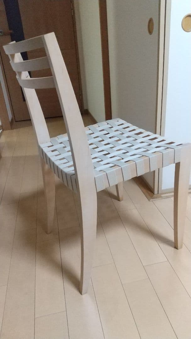 リッツウェル 木製編み込みデザインダイニングチェア