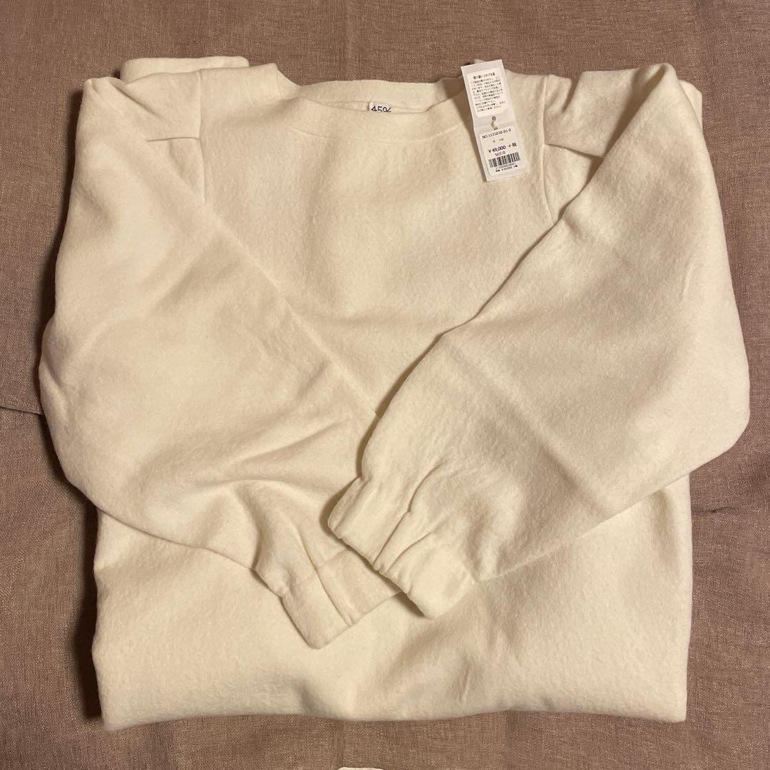 45R 縮絨ニットのパフスリーブドレス