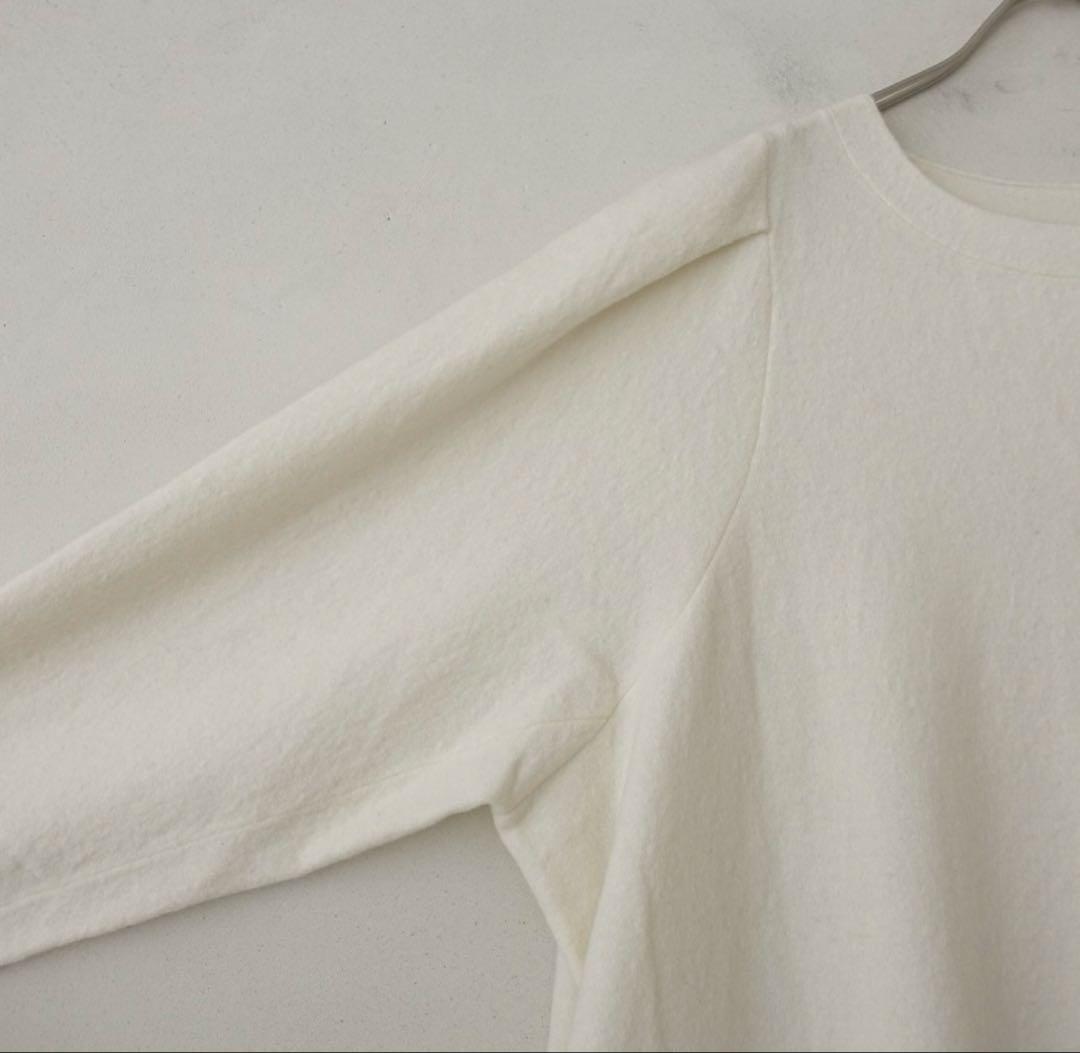 45R 縮絨ニットのパフスリーブドレス