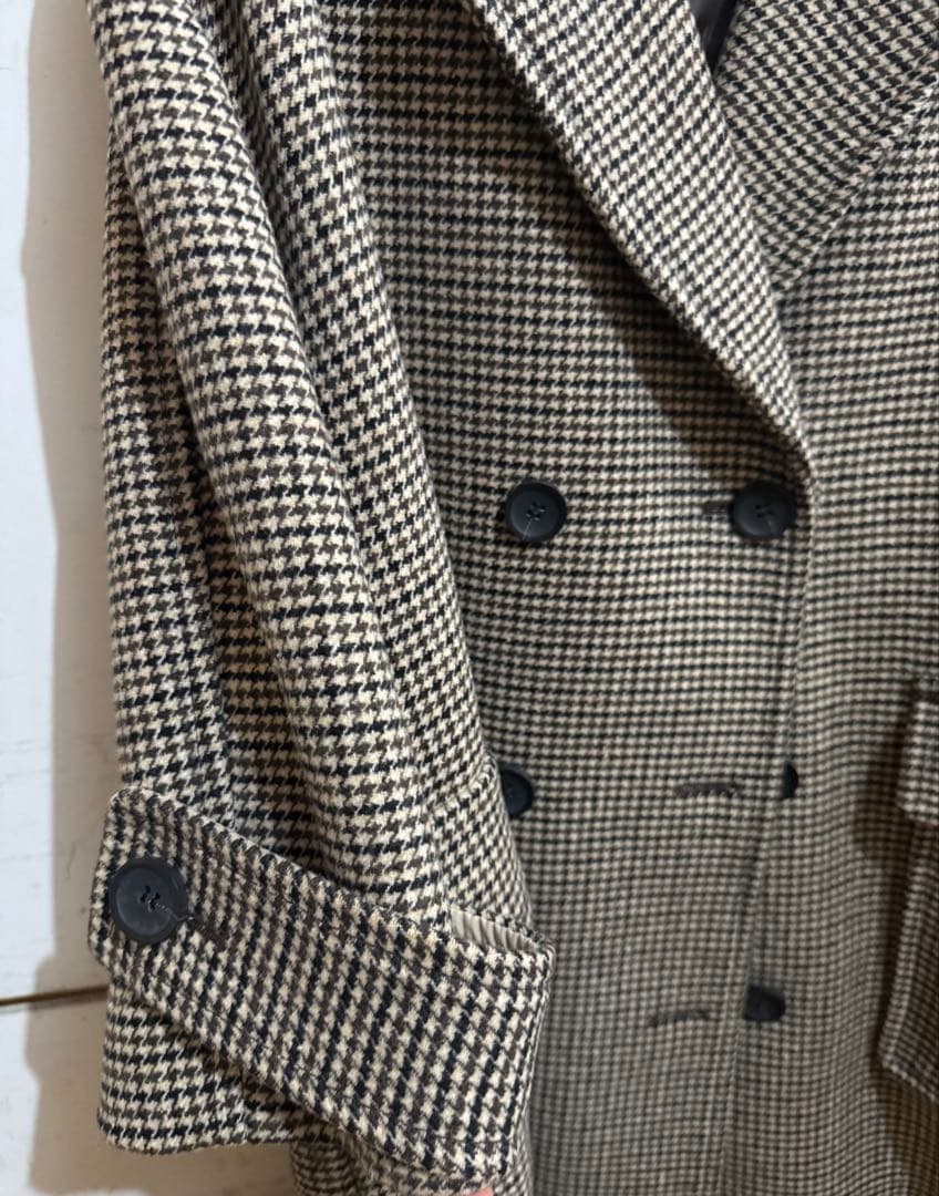 SLOBEチェック柄ダブルブレストコート