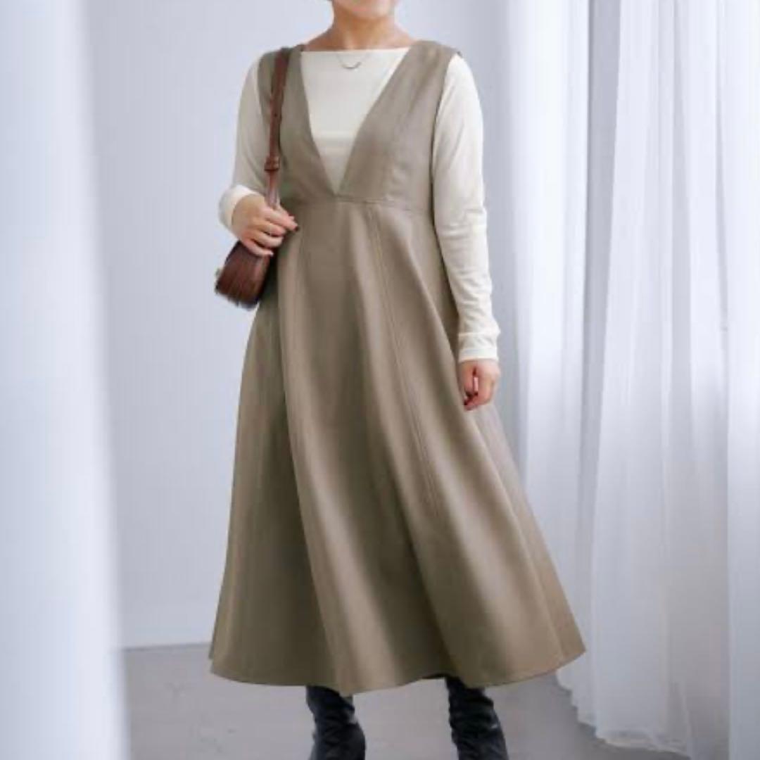 今期✨cohina マチフレアジャンパースカートregular