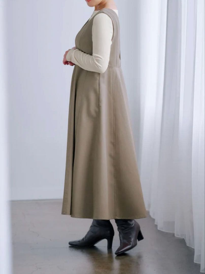 今期✨cohina マチフレアジャンパースカートregular