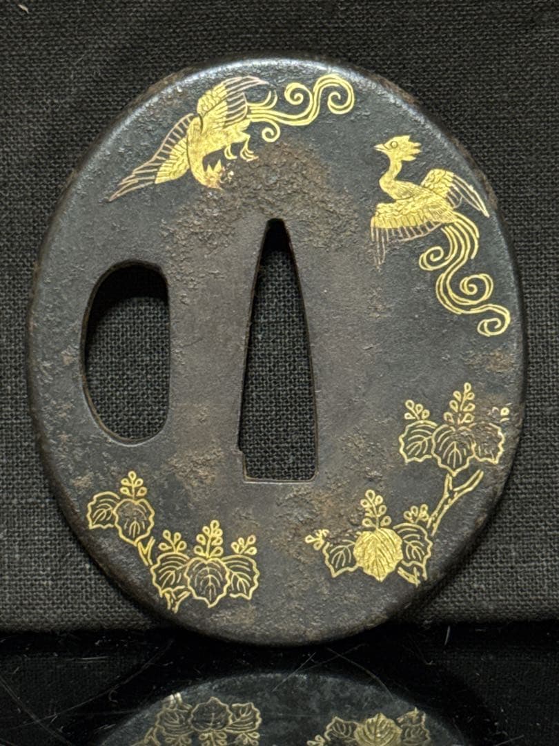 時代 古作 金銀象嵌 金象嵌 鍔 2点 武具 闘争具