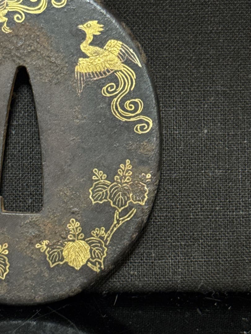 時代 古作 金銀象嵌 金象嵌 鍔 2点 武具 闘争具