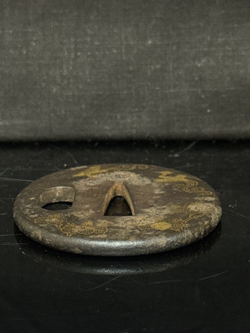 時代 古作 金銀象嵌 金象嵌 鍔 2点 武具 闘争具