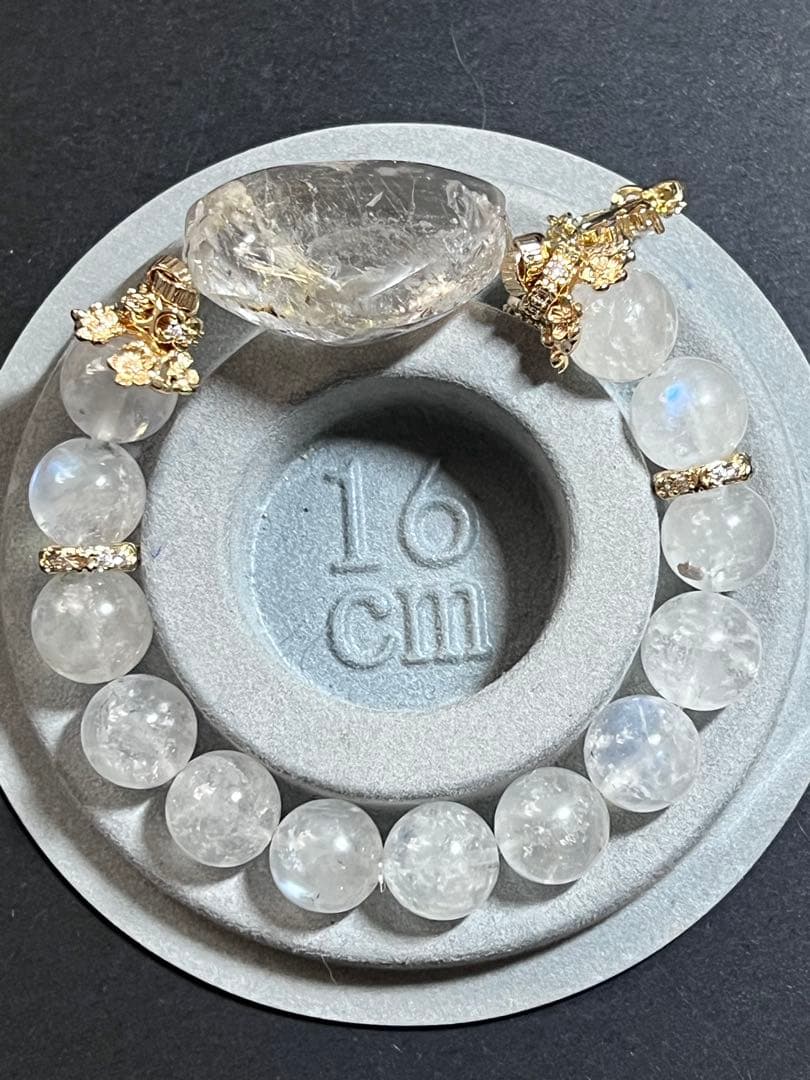 水入水晶・ブルーシラームーンストーンのブレスレット