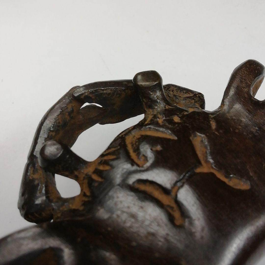 Ｔ７２４　蓋置　『蝋型鋳銅　蓋置』『蟹』『牧田秀雲 作』　共箱　茶道具