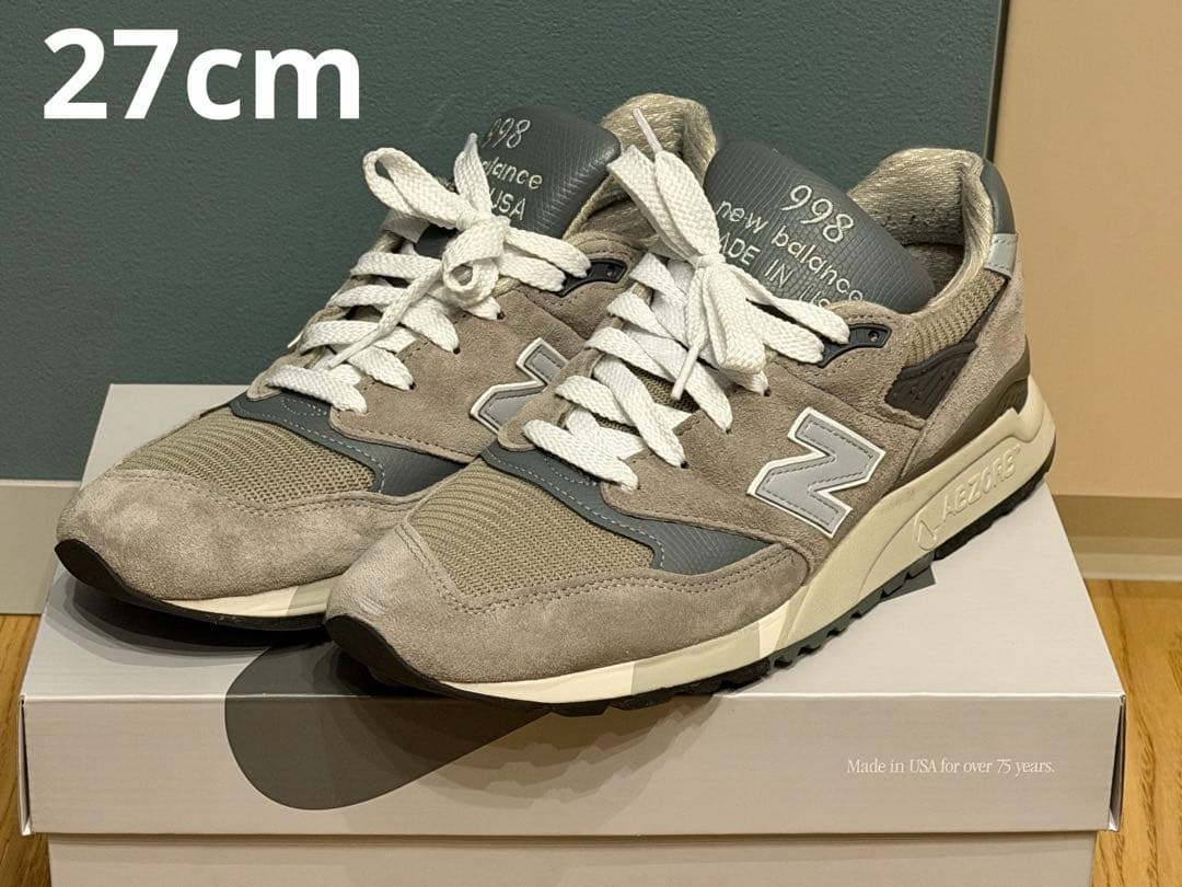【値下げ】New Balance 998 グレー 27cm