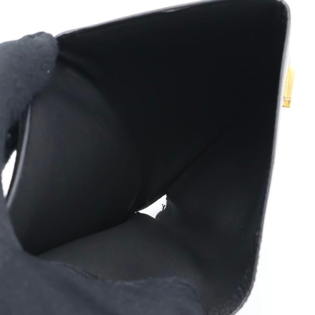 鑑定書付き【極美品】HERMES ベアンコンパクト　シェーブル　黒　折り財布