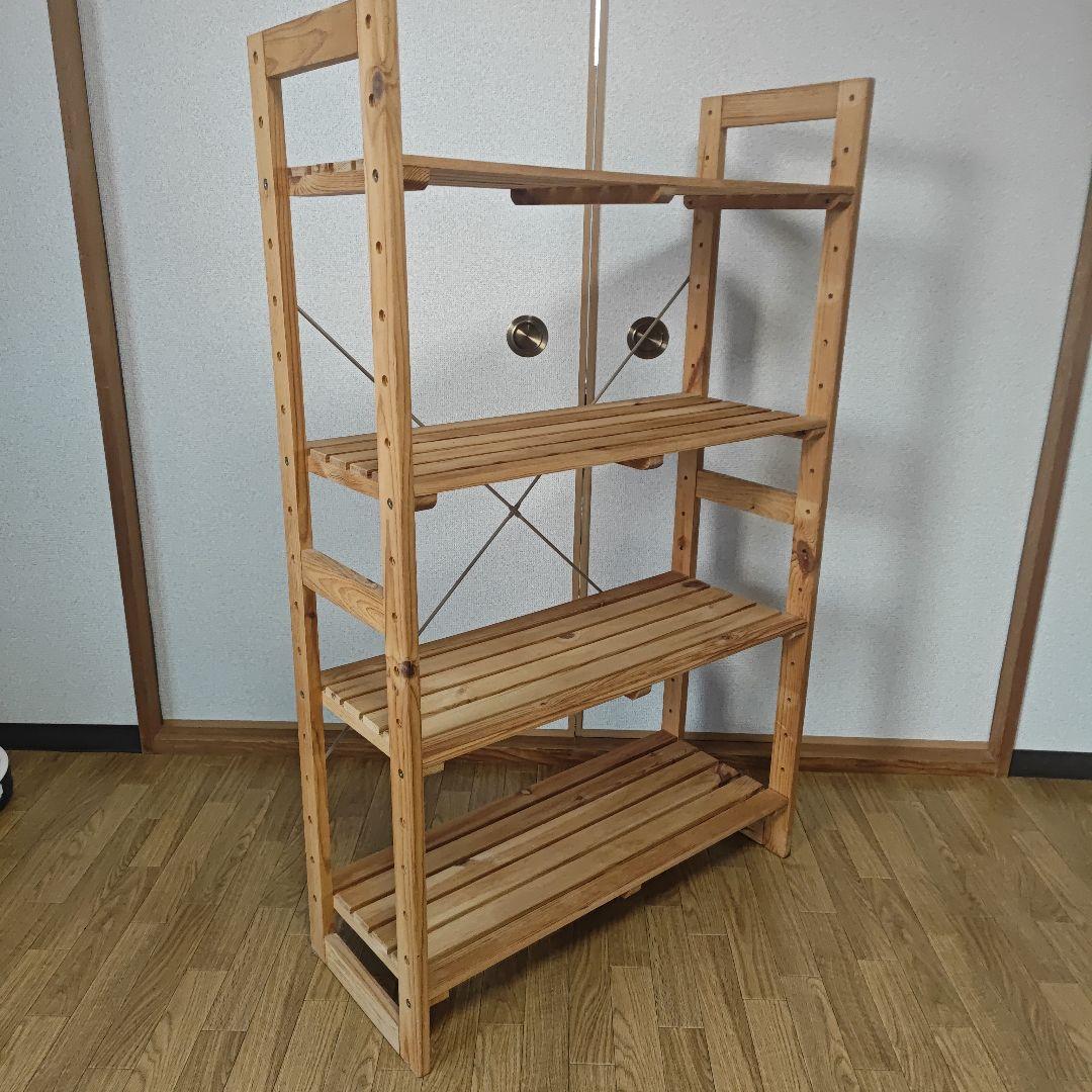 【大阪・手渡希望】無印良品　パイン材ユニットシェルフ 4段 オープンシェルフ