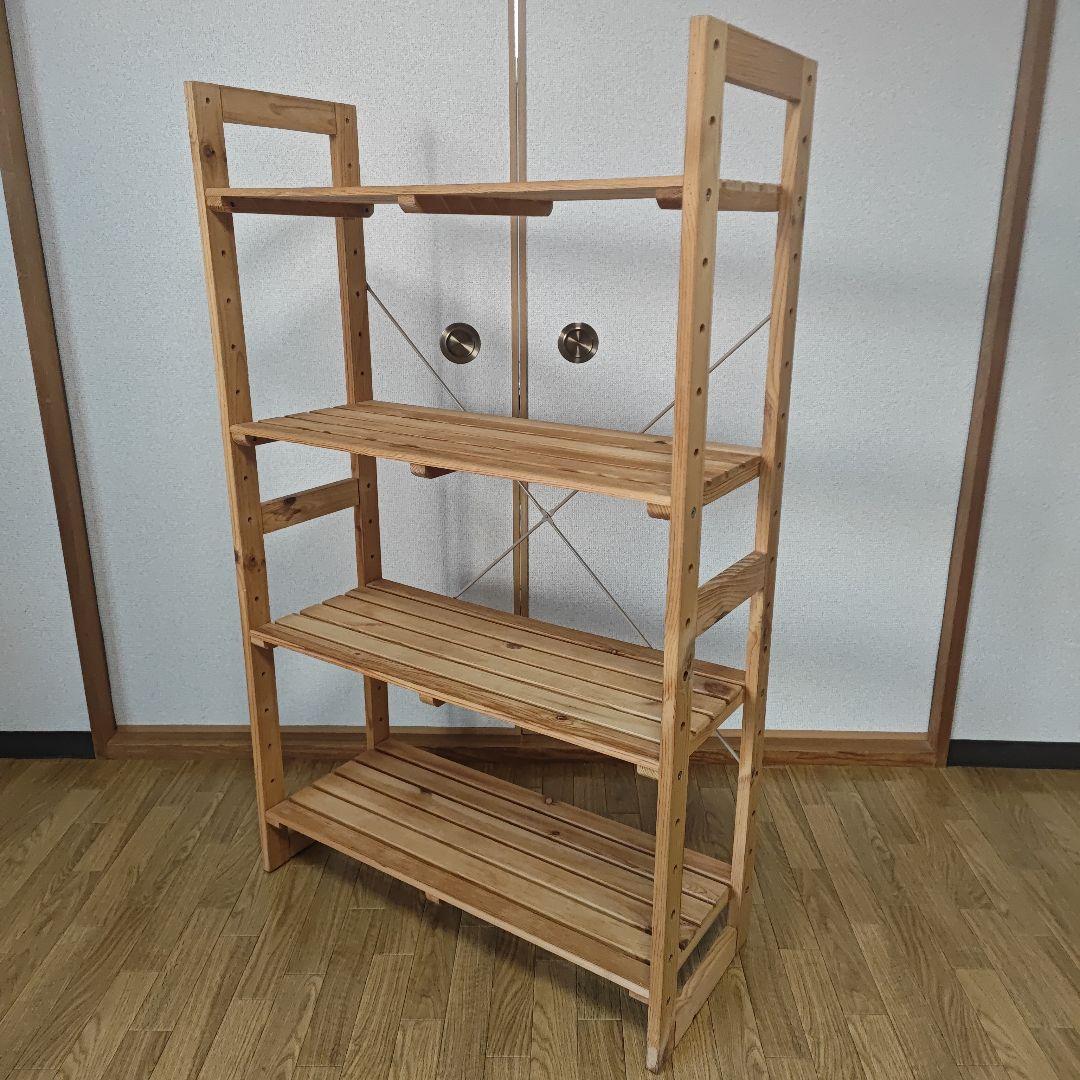 【大阪・手渡希望】無印良品　パイン材ユニットシェルフ 4段 オープンシェルフ