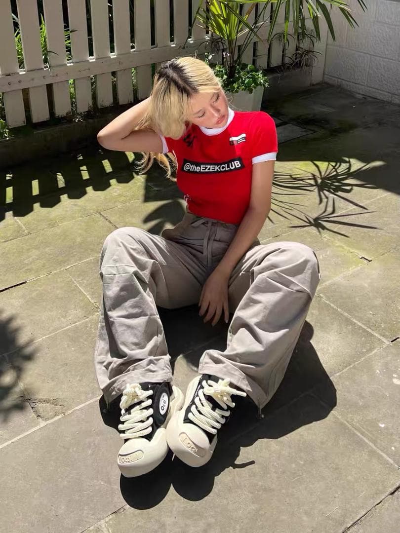 Ocai smile スニーカー厚底 男女兼用 黒 サイズ24cm