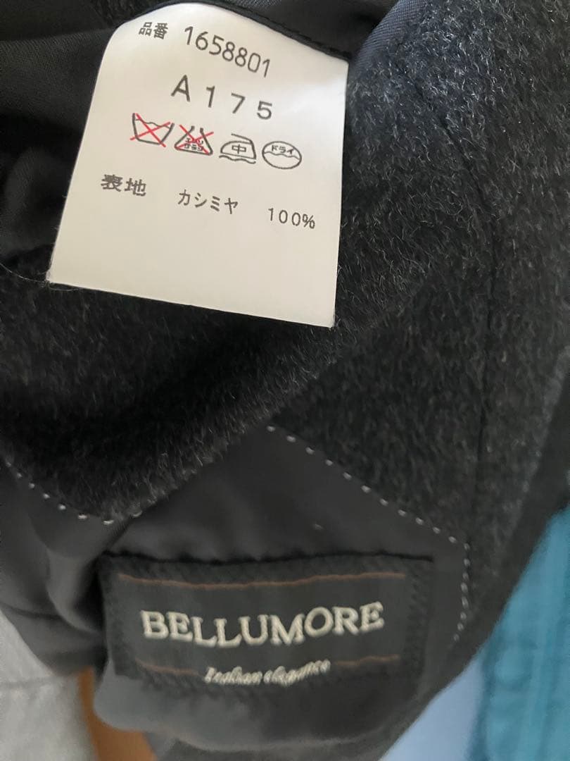 カシミヤ100% ロングコート チェスターコート ブラックＬサイズ　日本製