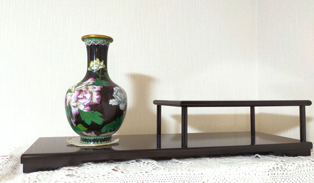 セール✨高級唐木　飾り棚　銘木黒丹　黒檀　未使用美品