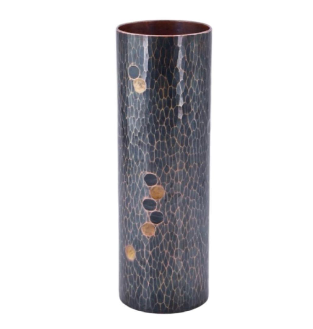 【青銅花瓶】美品 ハンマード仕上げの青銅花瓶