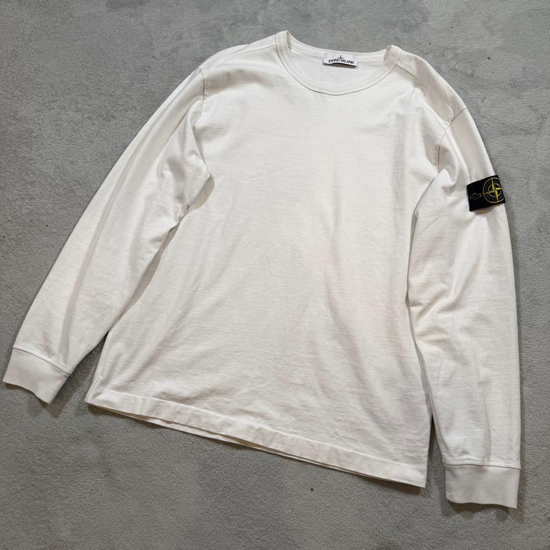 ストーンアイランド　ホワイト　白　751564450 厚手　長袖Tシャツ　L