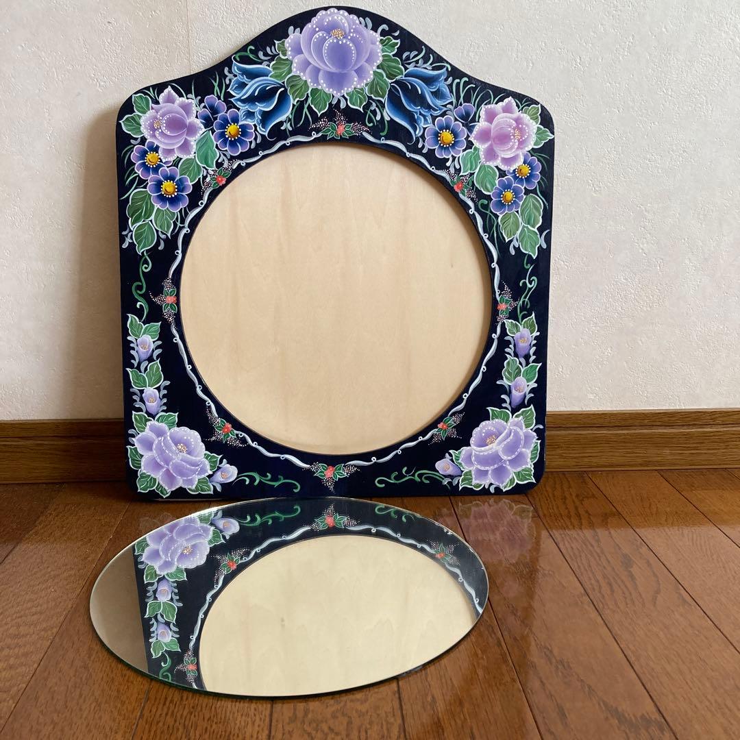 トールペイント 壁掛けミラー