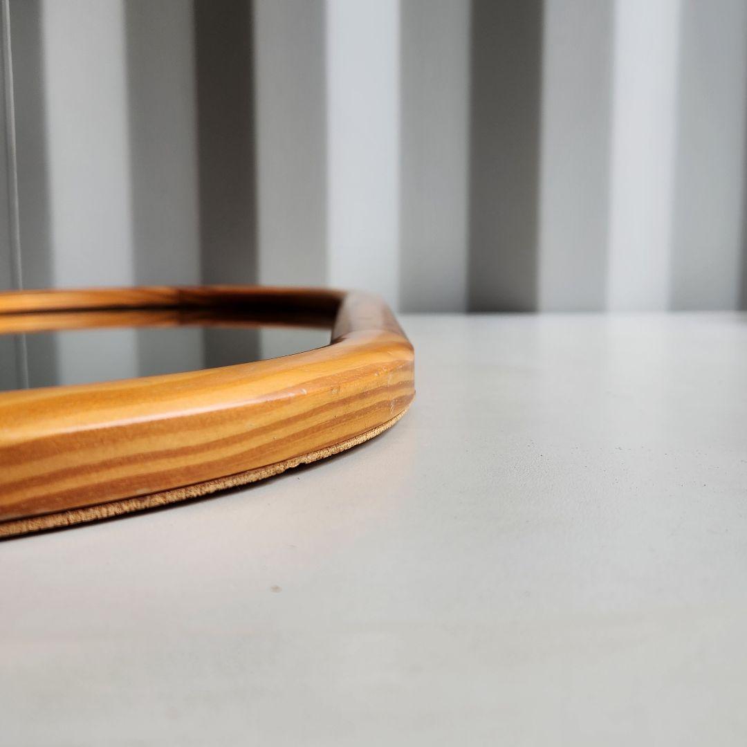 希少　ヴィンテージ　木製フレーム　オーバル　ウォールミラー 壁掛け鏡 天然木 鏡