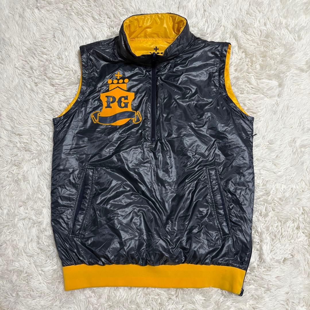 高機能4wayパーリーゲイツ　リバーシブル　中綿ジャケット　ハーフジップ　ロゴ