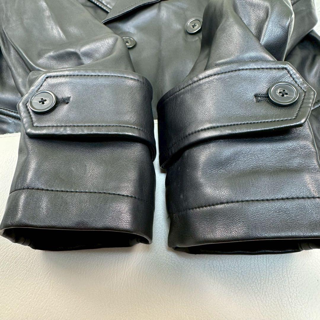 美品✨ ZARA ザラ レザー トレンチコート Mサイズ 黒 ベルト ダブル