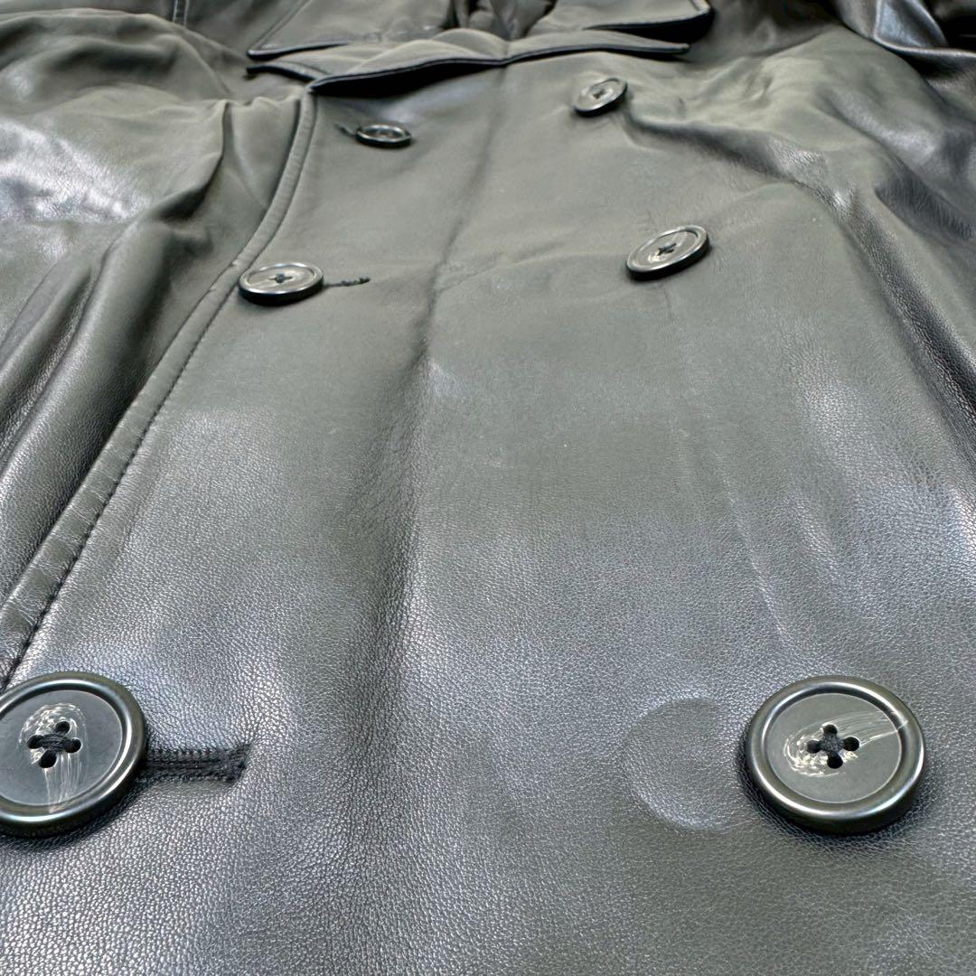 美品✨ ZARA ザラ レザー トレンチコート Mサイズ 黒 ベルト ダブル