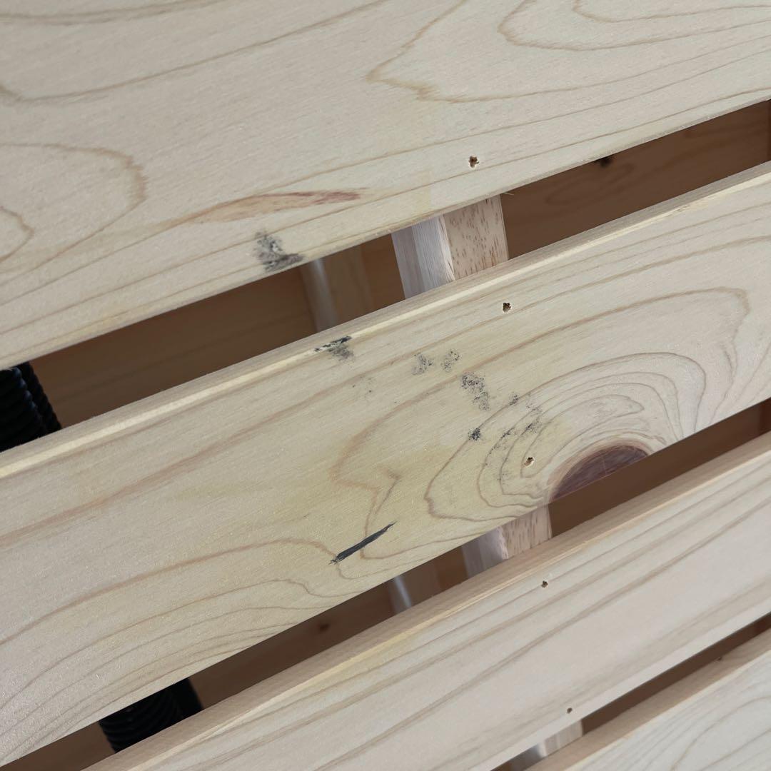 中居木工　2022/5 製造 折りたたみ式ひのきすのこベッド　ライトブラウン