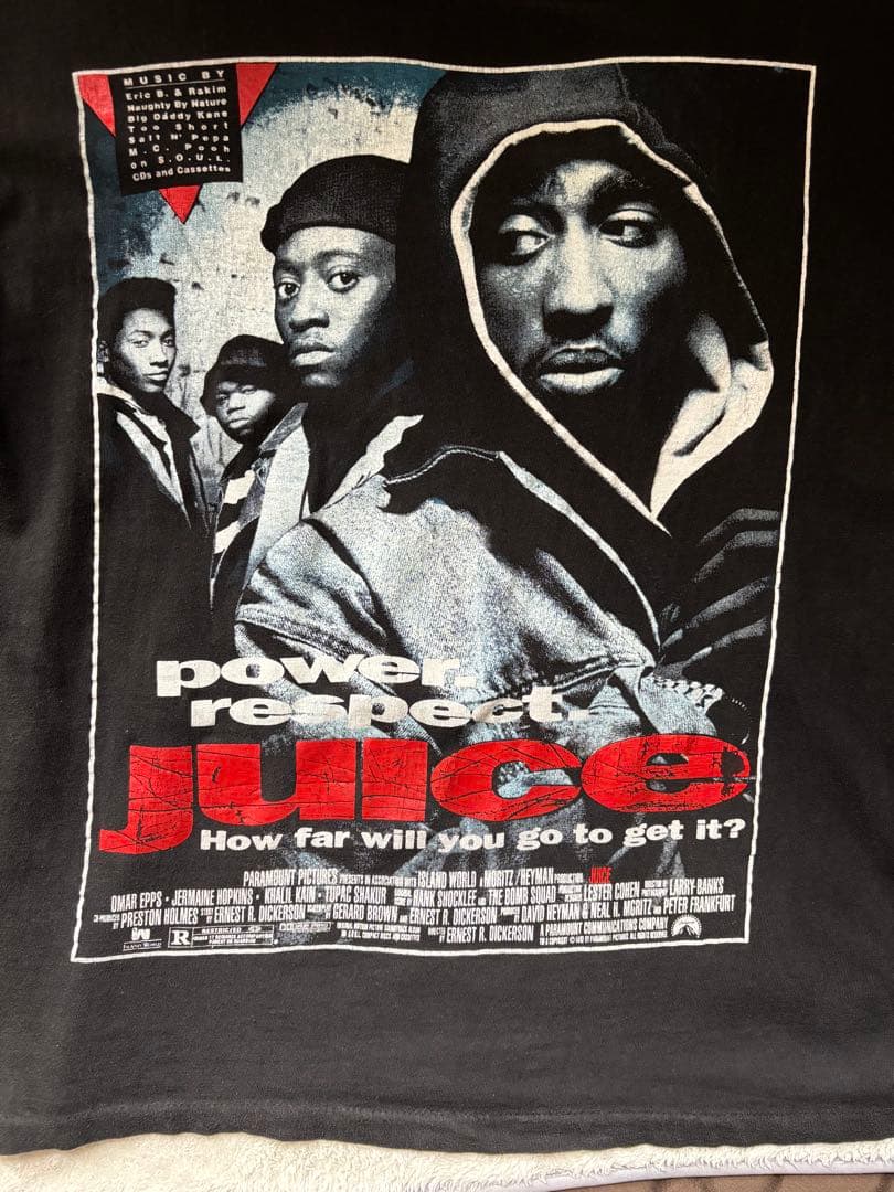 トップス XL 90s 2pac Tupac Juice Rap Movie T
