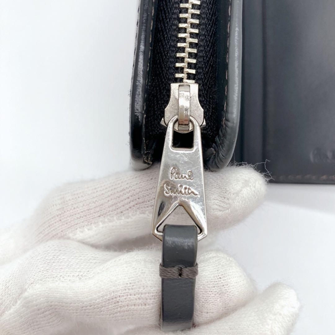 PaulSmith コンパクト 二つ折り ブラック マルチストライプ