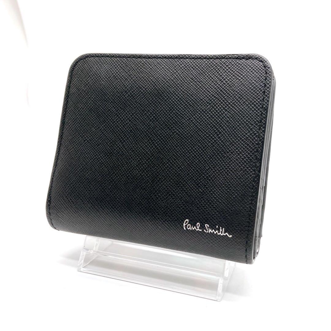 PaulSmith コンパクト 二つ折り ブラック マルチストライプ