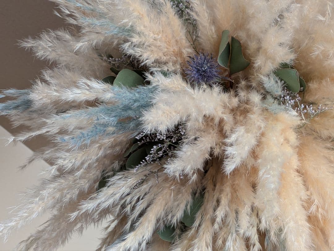 ドライフラワー★特大ふわふわパンパスフライングボール★アレンジメント　店舗にも♪