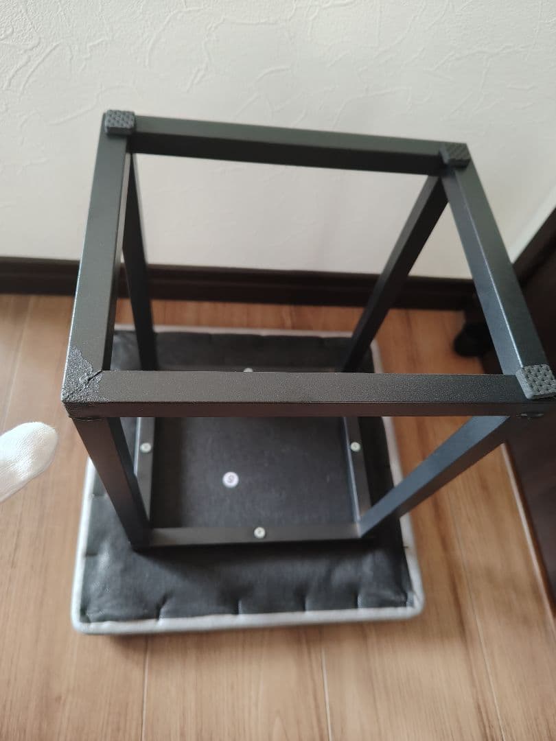 スツール　オットマン　5脚セット　5in1　グレー色　キャスター付