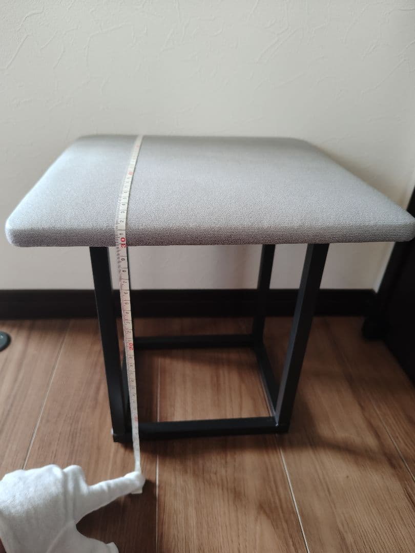 スツール　オットマン　5脚セット　5in1　グレー色　キャスター付