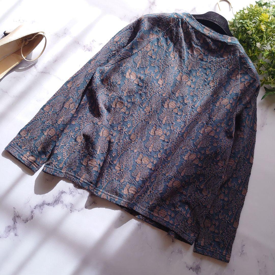 22AW イオコムイオ 刺繍 長袖セーター ニット クルーネック トップス 40